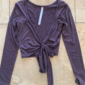 Plum workout wrap crop top